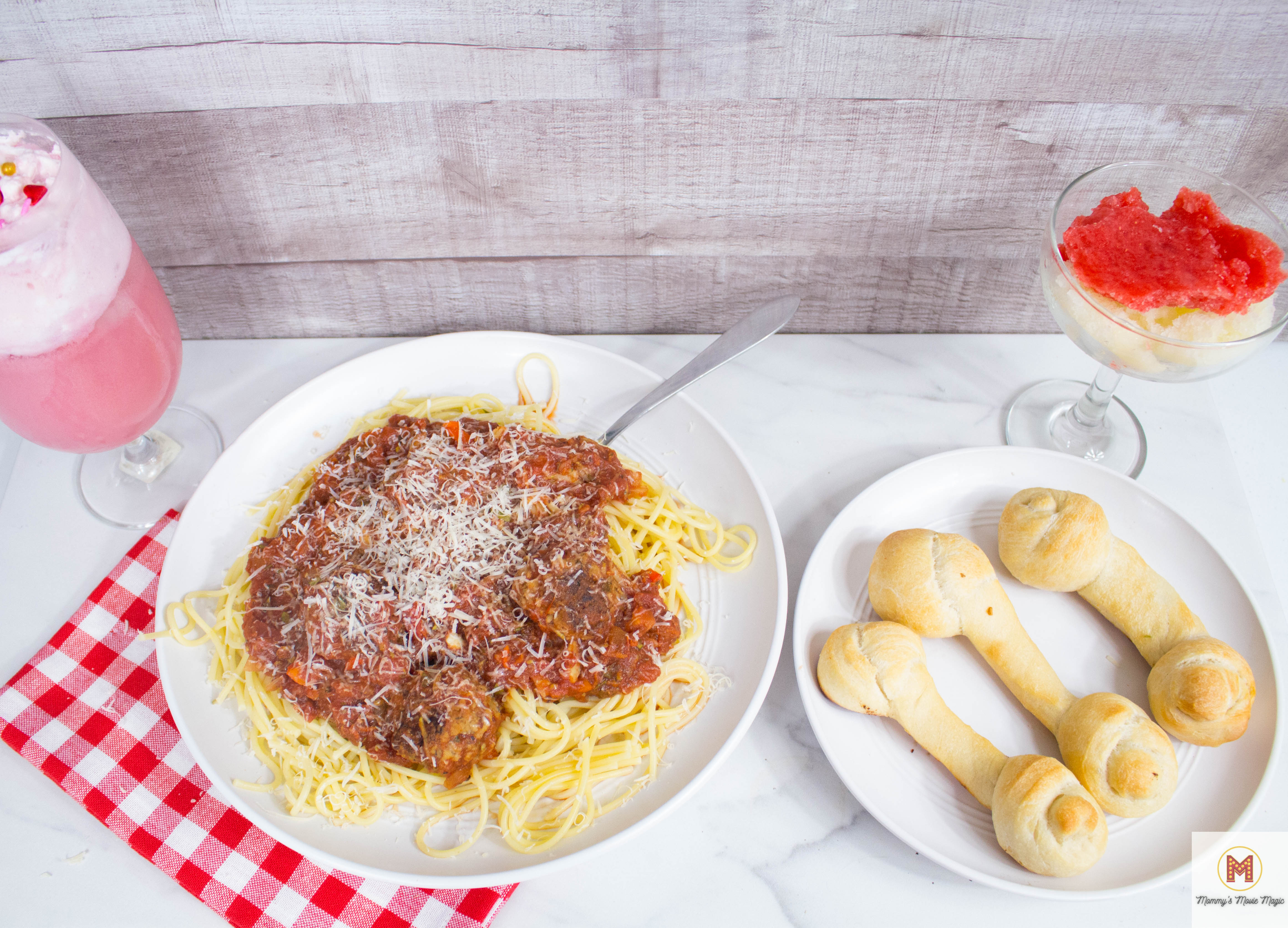 Lady and the Tramp Movie Night for Family Movie night idea with Lady and the Tramp Party food