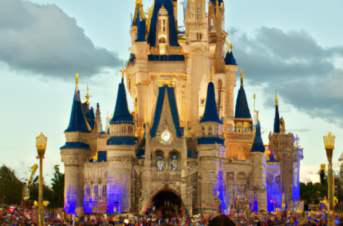 crowded park at Disney world